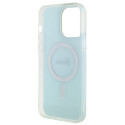 Kryt GUESS IML IRIDESCENT MagSafe pro iPhone 15 Pro - tyrkysová