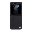 BMW kožené pouzdro Leather Hot Stamp pro Samsung Galaxy Z Flip 5 – černé