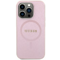 Kryt GUESS SAFFIANO pro iPhone 15 Pro - růžová