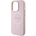 Kryt GUESS SAFFIANO pro iPhone 15 Pro - růžová