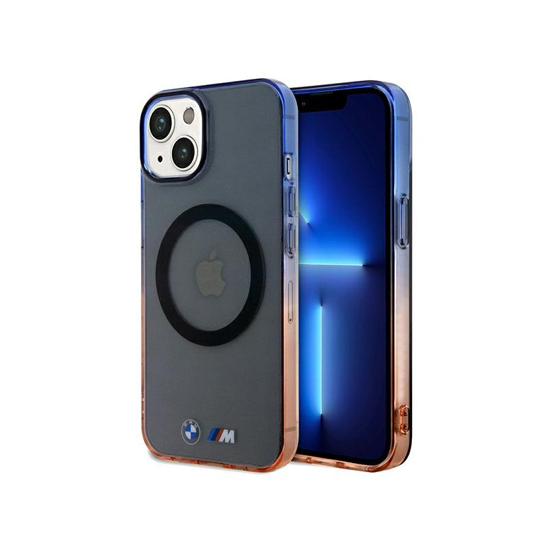 BMW pouzdro Gradient Bumper MagSafe pro iPhone 15 Plus / 14 Plus – šedé
