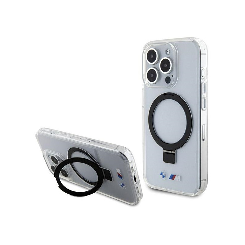 BMW Ring Stand M Collection MagSafe kryt pro iPhone 15 Pro Max – průhledný