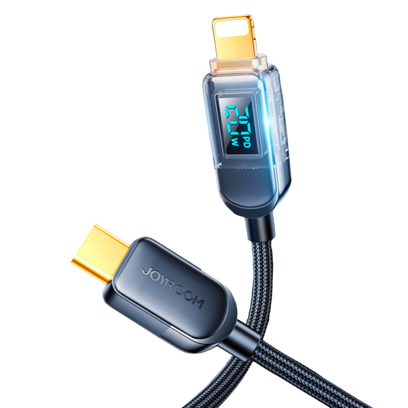 Kabel Joyroom A4 USB-C / Lightning 20W 1,2 m s displejem - černý