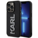 Kryt Karl Lagerfeld 3D Rubber Glitter Logo pro iPhone 15 Pro – čern