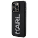 Kryt Karl Lagerfeld 3D Rubber Glitter Logo pro iPhone 15 Pro – čern