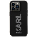 Kryt Karl Lagerfeld 3D Rubber Glitter Logo pro iPhone 15 Pro – čern