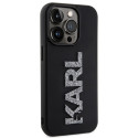 Kryt Karl Lagerfeld 3D Rubber Glitter Logo pro iPhone 15 Pro – čern