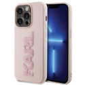 Kryt Karl Lagerfeld 3D Rubber Glitter Logo iPhone 15 Pro – růžový