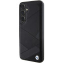 BMW BMHCS24S23RCGPK pevný kryt Signature Leather Crossing Lines pro Galaxy S24 S921 – černý