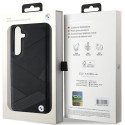 BMW BMHCS24S23RCGPK pevný kryt Signature Leather Crossing Lines pro Galaxy S24 S921 – černý