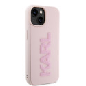 Kryt Karl Lagerfeld 3D Rubber Glitter Logo iPhone 15 Plus růžový