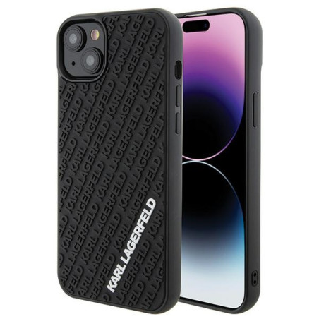 Kryt Karl Lagerfeld 3D Rubber Multi Logo iPhone 15 Plus černý