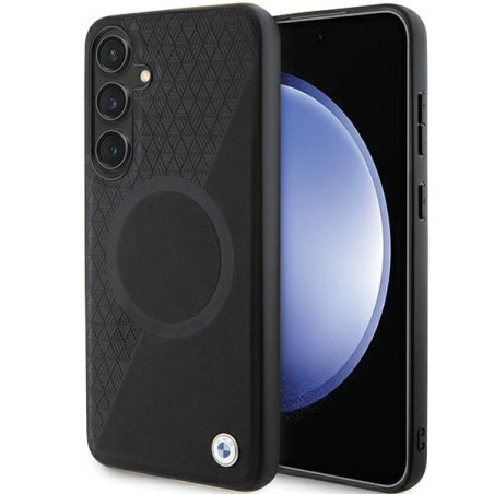 BMW BMHMS24S23RTPK S24 S921 černé pevné pouzdro Signature Leather Half Textured & Circle MagSafe