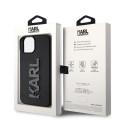 Kryt Karl Lagerfeld 3D Glitter Logo iPhone 15 – černý