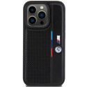 BMW pouzdro Perforated Tricolor Line pro iPhone 15 Pro – černé