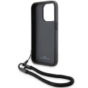 BMW kožené pouzdro Signature Leather Wordmark Cord pro iPhone 15 Pro – černé