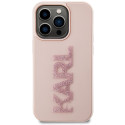 Kryt Karl Lagerfeld 3D Rubber Glitter Logo iPhone 15 Pro Max - růžov