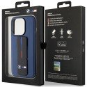 BMW pouzdro M Grip Stand Bicolor pro iPhone 15 Pro – tmavě modré