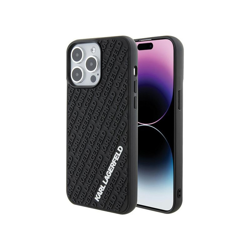 Kryt Karl Lagerfeld 3D Rubber Multi Logo pro iPhone 15 Pro Max - černý