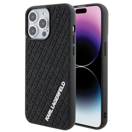 Kryt Karl Lagerfeld 3D Rubber Multi Logo iPhone 15 Pro Max - černý