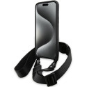BMW M Edition pouzdro Carbon Stripe & Strap pro iPhone 15 Plus / 14 Plus – černé