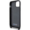 BMW M Edition pouzdro Carbon Stripe & Strap pro iPhone 15 Plus / 14 Plus – černé