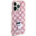 Kryt Karl Lagerfeld MONOGRAM CHOUPETTE iPhone 15 Pro Max - růžová