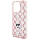 Kryt Karl Lagerfeld MONOGRAM CHOUPETTE iPhone 15 Pro Max - růžová