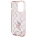 Kryt Karl Lagerfeld MONOGRAM CHOUPETTE iPhone 15 Pro Max - růžová