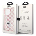 Kryt Karl Lagerfeld MONOGRAM CHOUPETTE iPhone 15 Pro Max - růžová