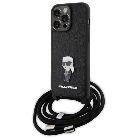 Kryt Karl Lagerfeld Karl & Choupette pro iPhone 15 Pro Max – černý