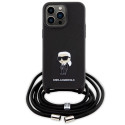 Kryt Karl Lagerfeld Karl & Choupette pro iPhone 15 Pro Max – černý