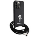 Kryt Karl Lagerfeld Karl & Choupette pro iPhone 15 Pro Max – černý