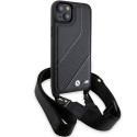 BMW pouzdro M Edition Carbon Stripe & Strap pro iPhone 15 / 14 / 13 – černé
