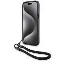 BMW kožené pouzdro Signature Leather Wordmark Cord pro iPhone 15/14/13 – černé