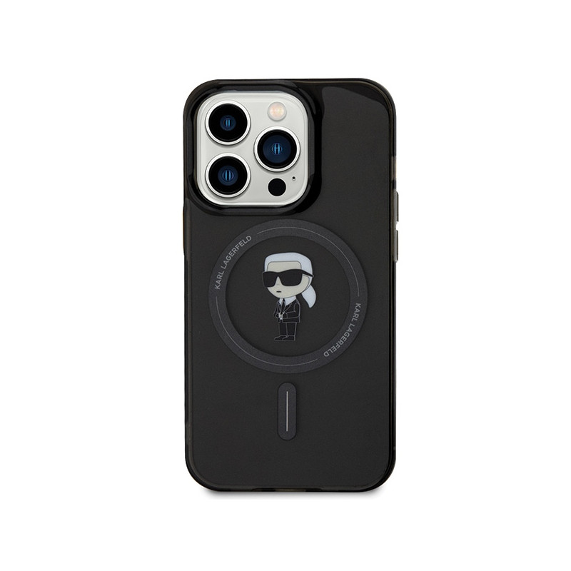 Kryt Karl Lagerfeld IML IKONIK pro iPhone 15 Pro - black