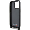 BMW pouzdro M Edition Carbon Tricolor Lines & Strap pro iPhone 15 Pro Max – černé