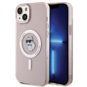 Kryt Karl Lagerfeld IML Choupette MagSafe iPhone 15 Plus – růžová