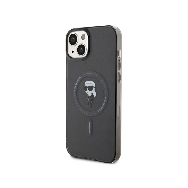 Kryt Karl Lagerfeld IKONIK MagSafe pro iPhone 15 Plus - černý