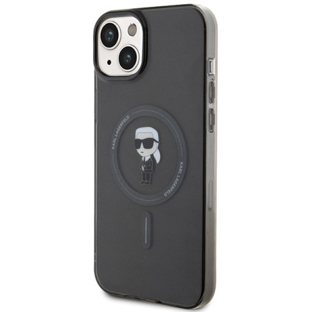 Kryt Karl Lagerfeld IKONIK MagSafe pro iPhone 15 Plus - černý
