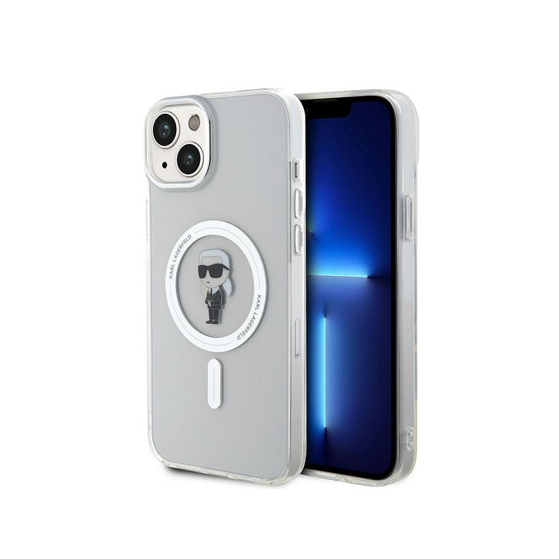 Kryt Karl Lagerfeld IKONIK MagSafe pro iPhone 15 Plus - transparent
