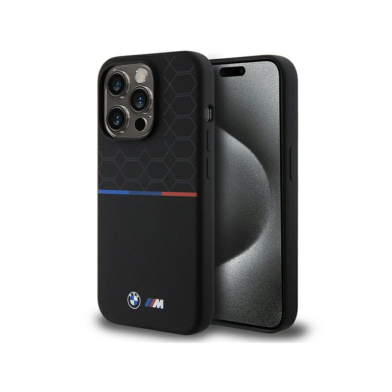 BMW M Silicone Pattern MagSafe kryt pro iPhone 15 Pro – černý
