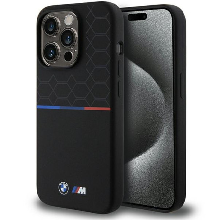 BMW M Silicone Pattern MagSafe kryt pro iPhone 15 Pro – černý