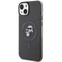 Kryt Karl Lagerfeld Karl&Choupette Glitter iPhone 15 Plus černý