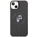 Kryt Karl Lagerfeld Karl&Choupette Glitter iPhone 15 Plus černý