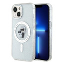 Kryt Karl&Choupette Glitter MagSafe iPhone 15 Plus – transparent
