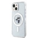 Kryt Karl&Choupette Glitter MagSafe iPhone 15 Plus – transparent
