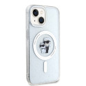 Kryt Karl&Choupette Glitter MagSafe iPhone 15 Plus – transparent