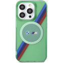 BMW pouzdro M Tricolor Stripes MagSafe pro iPhone 15 Pro – zelené