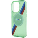 BMW pouzdro M Tricolor Stripes MagSafe pro iPhone 15 Pro – zelené